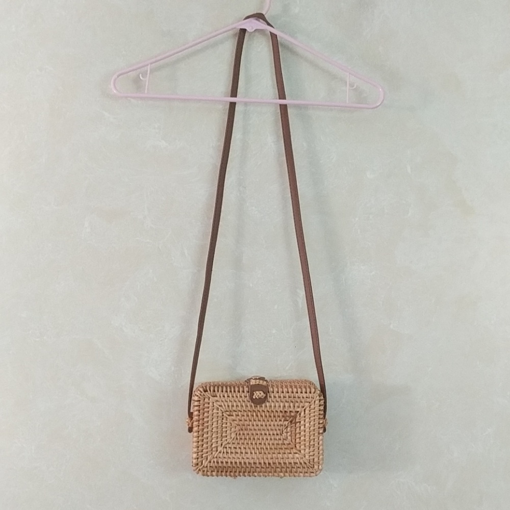 LAST ONE! Woven Straw Rattan Beach Rectangle Bag - Picture 6 of 8